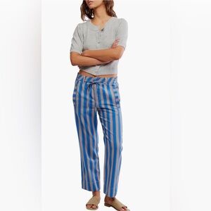 NWT Free People Marielle Pull-On Pants - Blue Combo - small